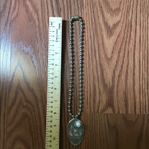 Hand Stamped Spoon Pendant Necklace - Picture 2 of 4